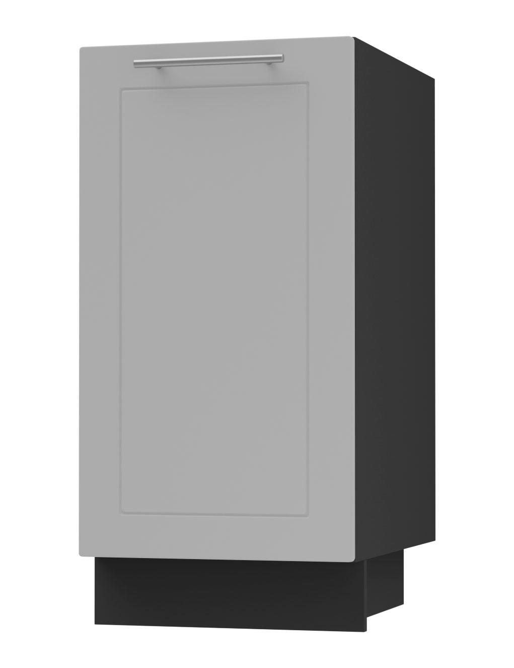 KÜCHENUNTERSCHRANK Kvantum D1D/40 Dust Grey Matt / Schwarz Matt 40 / 50 / 82cm - Schwarz/Grau, Holz/Holzwerkstoff (40/82/50cm) - Feldmann-Wohnen