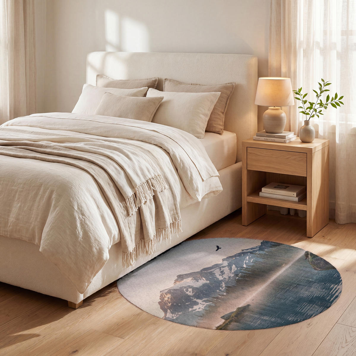 KOBERCE - Hory - Voda - Stromy - 90x90 cm - viacfarebná, textil/plast (90/0.4cm) - OnlyWow