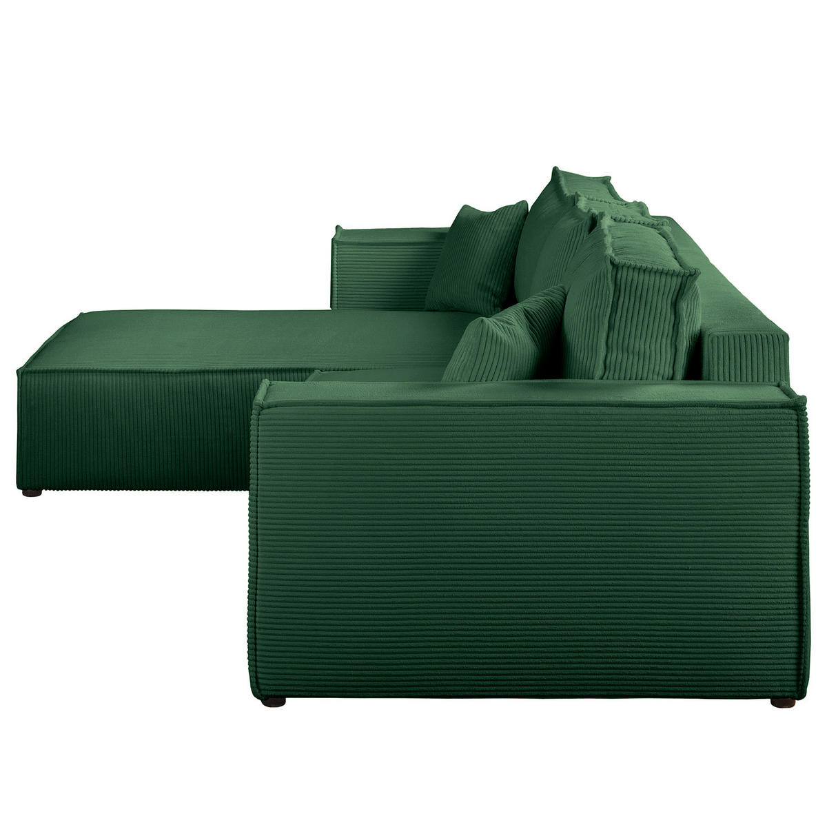 ECKSOFA mit Schlaffunktion - 290 cm - Schwarz/Grün, Kunststoff/Textil (290/185cm) - home24