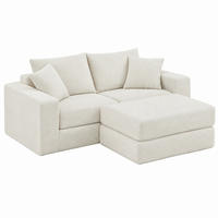 SOFA modular Weiß Cord - Weiß, Kunststoff (96/259.5cm) - Meubliv