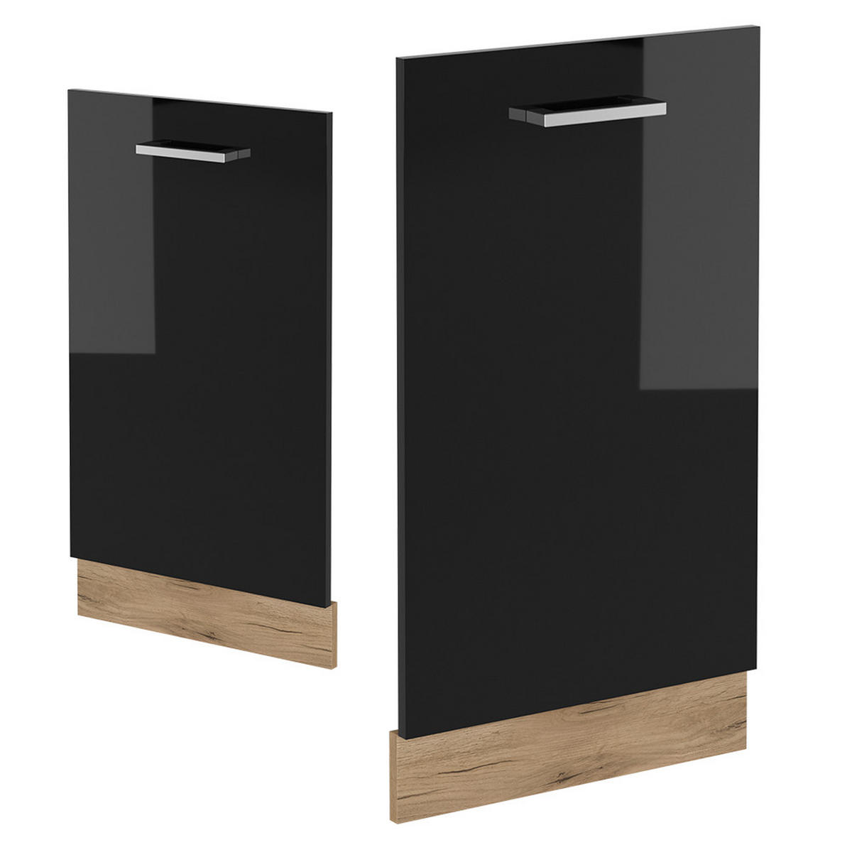 GESCHIRRSPÜLBLENDE R-Line Schwarz Hochglanz 45 cm , AP Anthrazit - Honigeiche/Schwarz Hochglanz, Holzwerkstoff (45/81.8/1.6cm) - Vicco