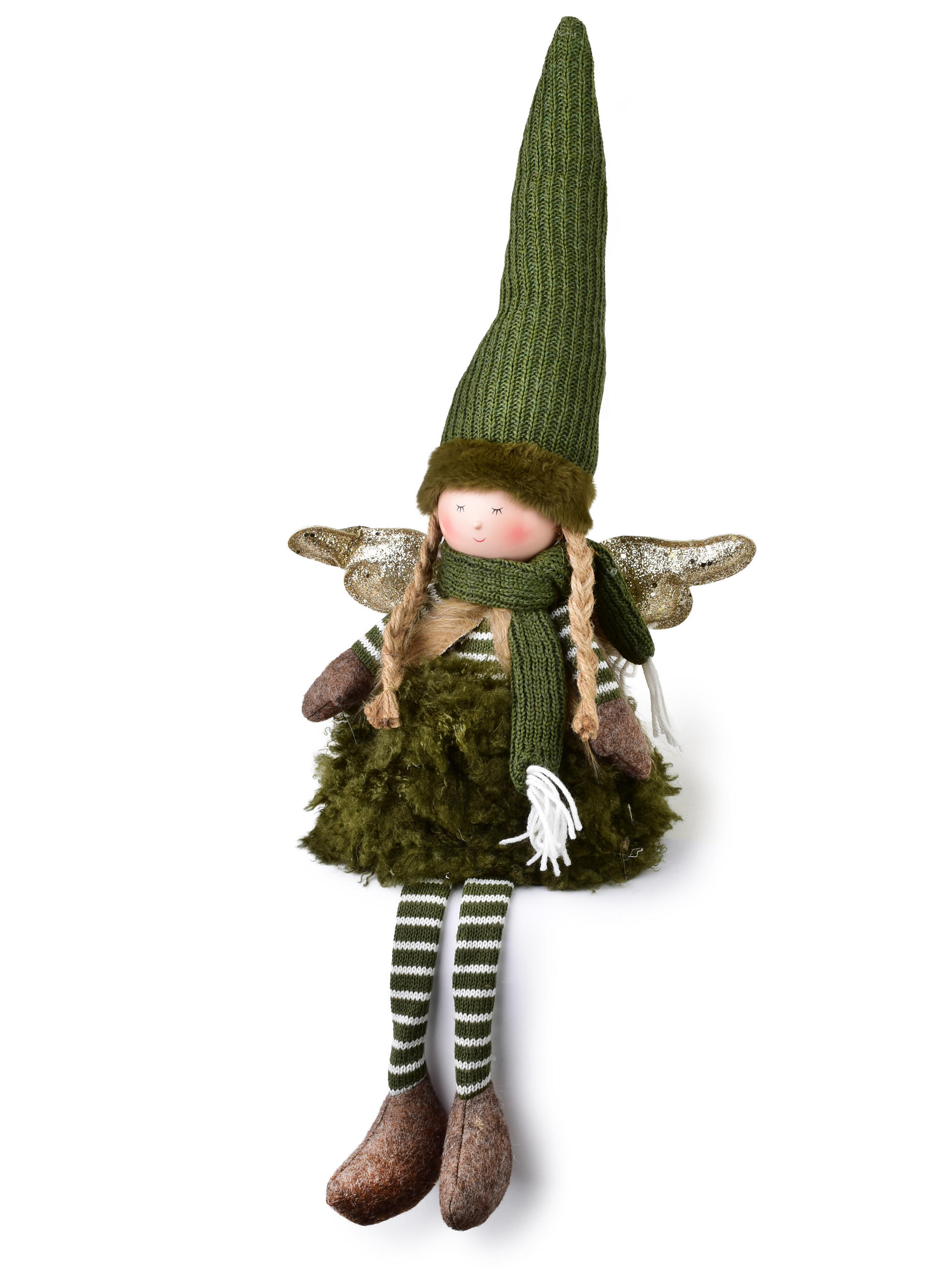 DEKORATIONSFIGUR Santa Lila Dunkelgrün - Grün, Textil (13/48/18cm) - Mondex