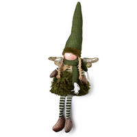 DEKORATIONSFIGUR Santa Lila Dunkelgrün - Grün, Textil (13/48/18cm) - Mondex