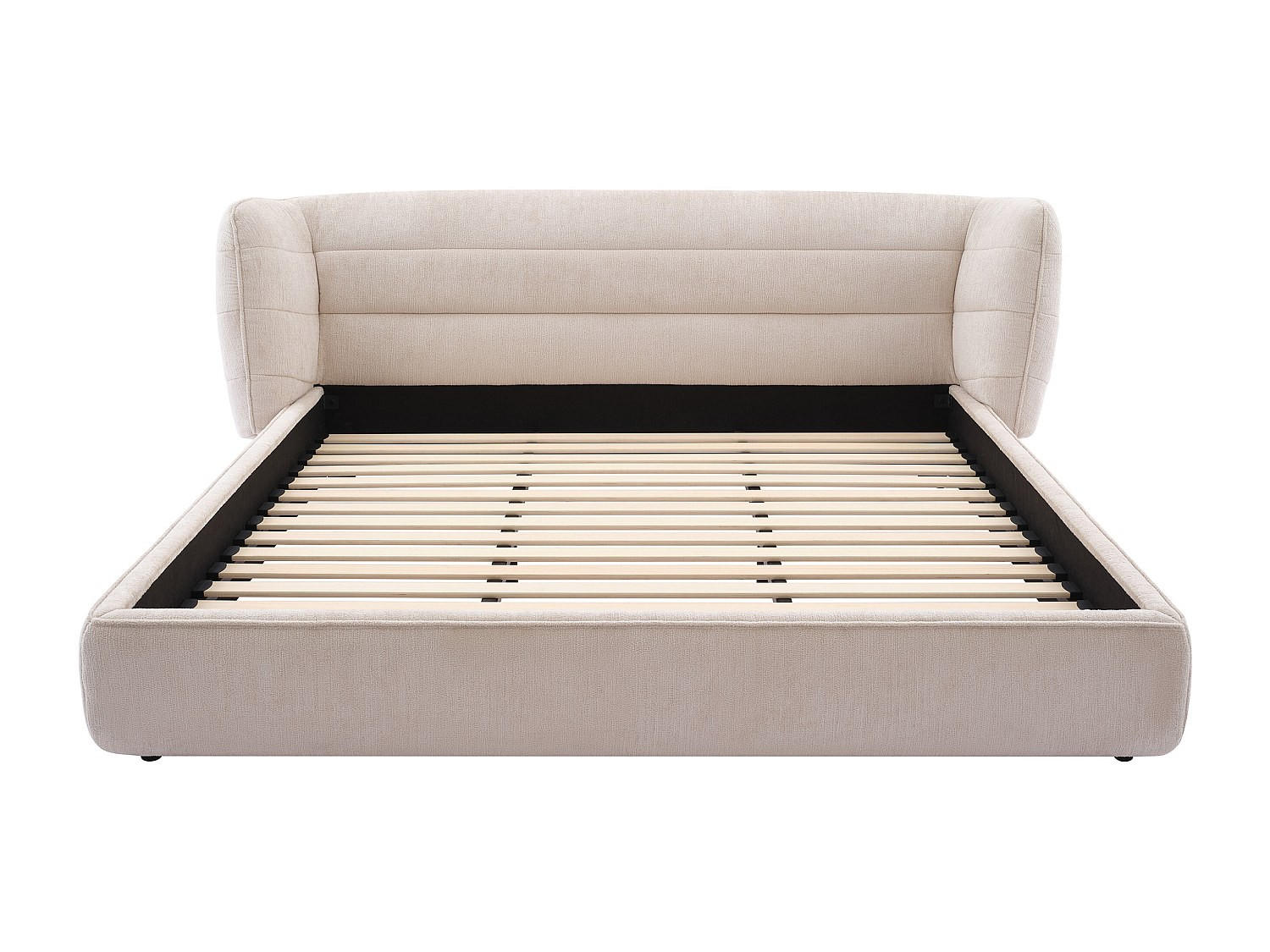BETTRAHMEN - 2 Personen - Stoff - Beige - - Beige, Textil (140/200cm) - Vente-Unique