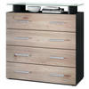KOMMODE Pavos Eiche Nordic - Silbereichenfarben, Holzwerkstoff (76/81/35cm) - Vladon
