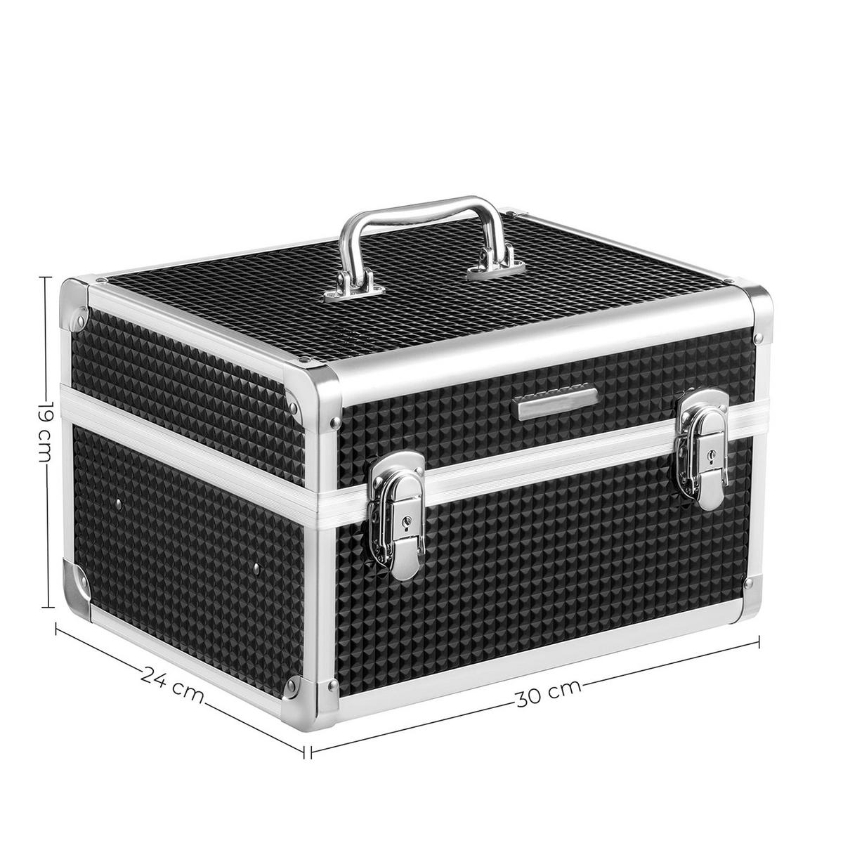 KOSMETIKKOFFER MAKE-UP KOFFER - Schwarz, Holzwerkstoff (24/19/30cm) - Hansiro