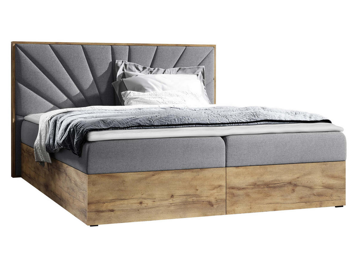 BOXBETT Wood 7 - Grau, Holz/Textil (120/200cm) - MIRJAN24