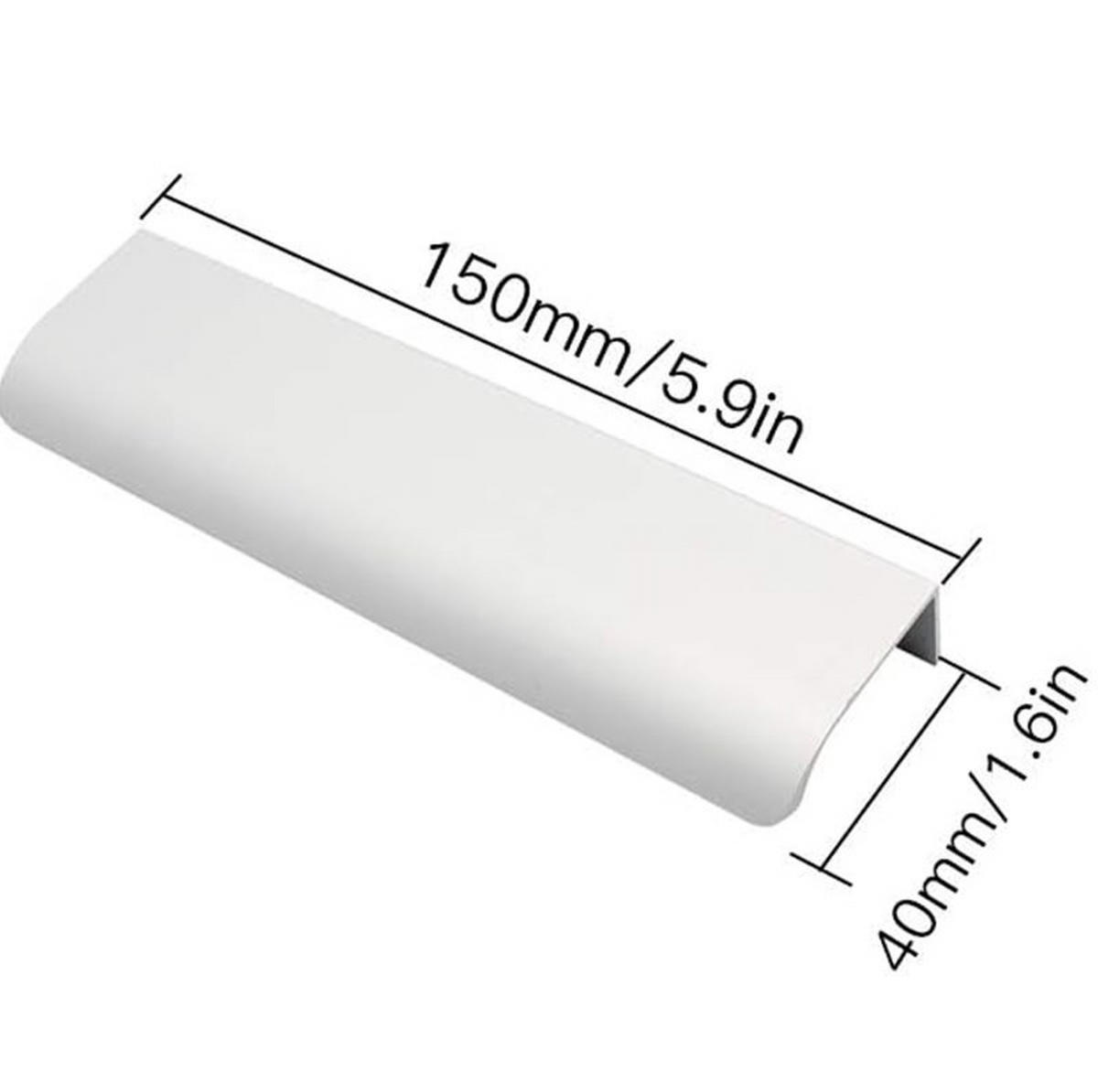 MÖBELGRIFF 8er-Set 150 mm Aluminium - Weiß, Metall (4/2/15cm)