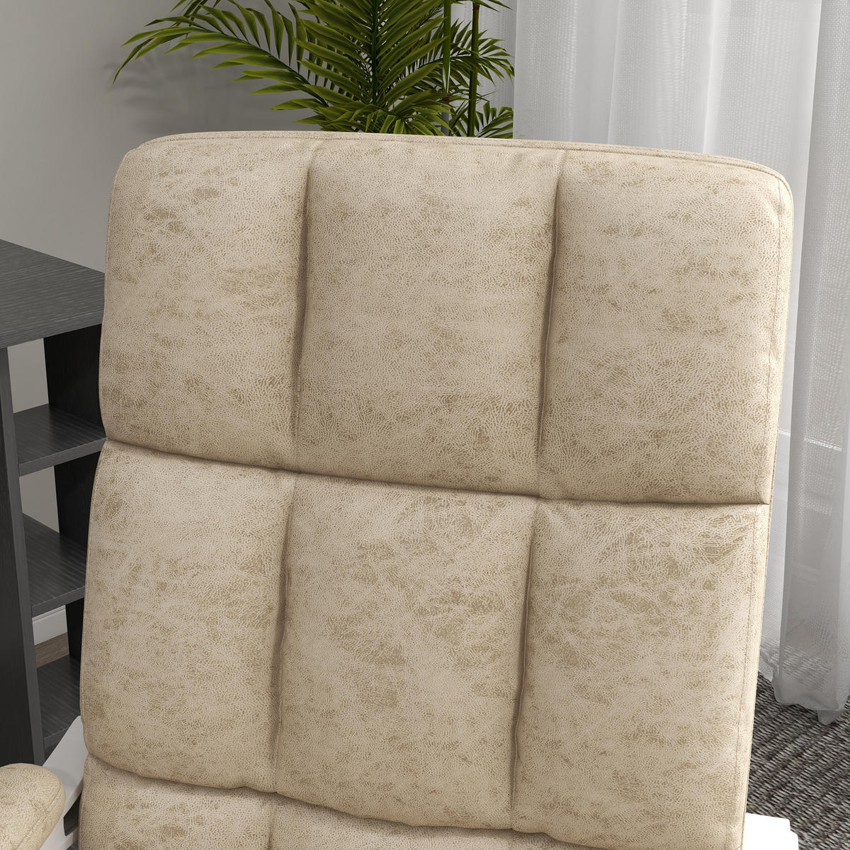 BÜROSTUHL mit Vibrationsmassage Ergonomischer Schreibtischstuhl mit Wärmfunktion - Beige, Kunststoff (74/118/64cm) - Vinsetto