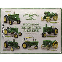 BLECHSCHILD 30/40 cm John Deere Model Chart - Multicolor, Metall (40/30/0.2cm) - Nostalgic-Art