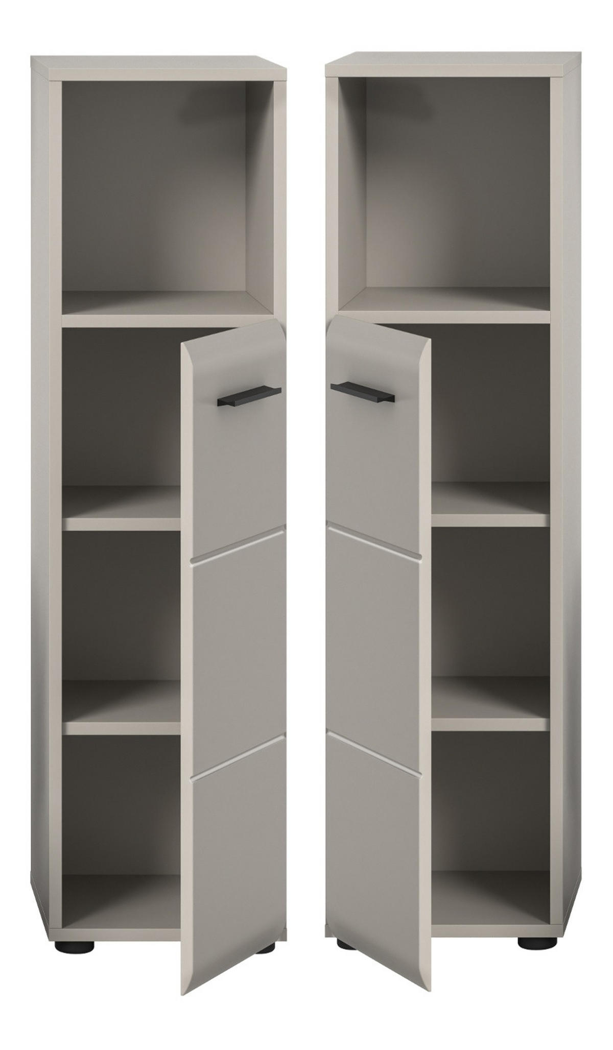 BADKOMMODE Kaschmir 30 x 110 cm, Badezimmer Kommode mit wechselbarem Türanschlag - Kaschmir/Schwarz, Holzwerkstoff/Kunststoff (30/110/30cm) - Inn.Furn