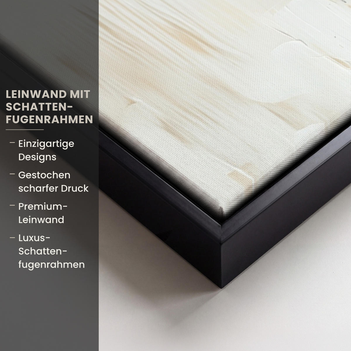 LEINWAND Bilder mit Rahmen - Abstrakt - Liebe - Schwarz und weiß - Modern - 70x50 - Schwarz, Textil (70/50cm) - MuchoWow