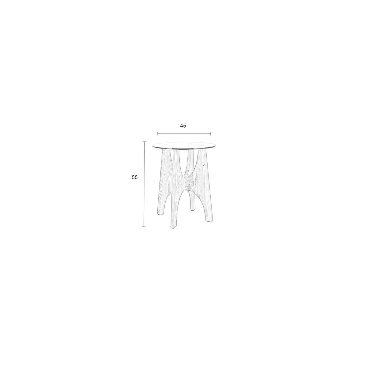 BEISTELLTISCH Kobe Rund 45 cm Glass - Beige, Glas (45/45/55cm) - Zuiver