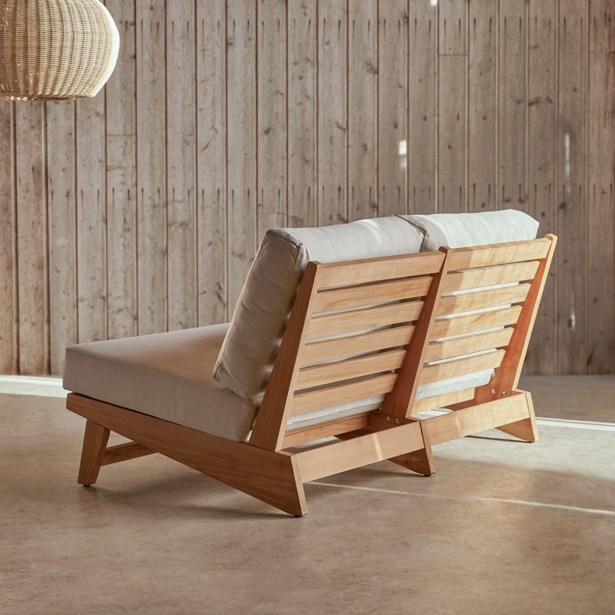 GARTENBANK Olia Weiß aus Teak - Weiß, Holz (139/69/90cm) - Tikamoon