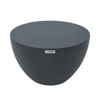 COUCHTISCH CHRONOS Rund Klein aus Beton 66 x 66 x 41.5 cm - Schwarz, Naturmaterialien (66/66/41.5cm) - Elementi