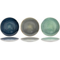 COOKINGLIFE Speiseteller Belize ø 25 cm - 6 Stück - Blau, Keramik (1/2/3cm) - Cookinglife