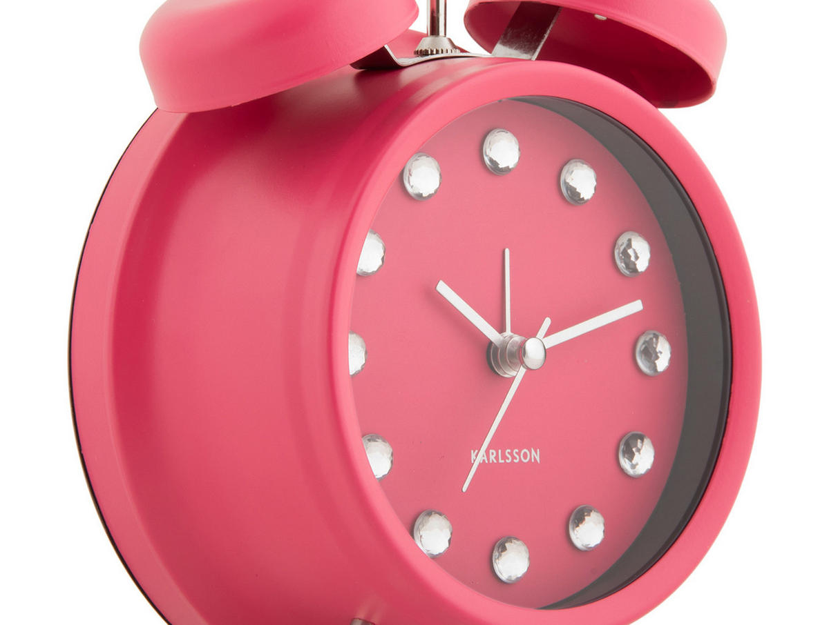 WECKER Glam Diamonds 11.8/11.8/17 cm - Pink, Metall (11.8/17/11.8cm) - Karlsson