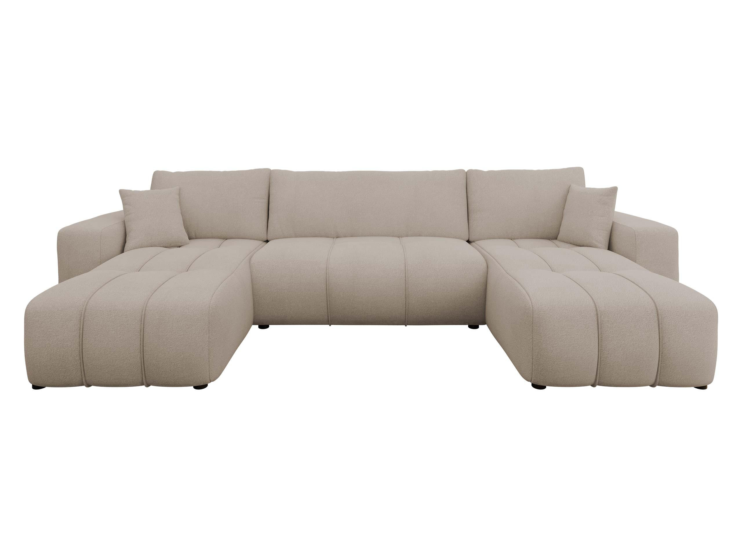 WOHNLANDSCHAFT Furyn U - Beige/Schwarz, Holz/Kunststoff (312/82/145cm) - MIRJAN24