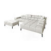 ECKSOFA NELSON Hellgrau Leder Relaxfunktion - Hellgrau/Schwarz, Leder/Metall (321/216cm) - KAWOLA