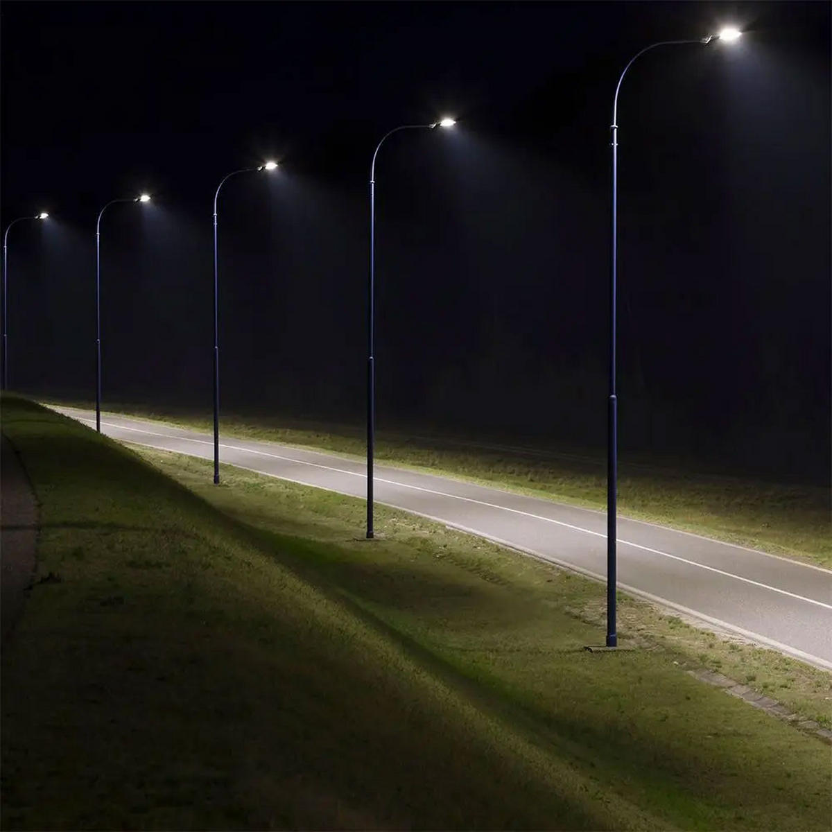 LED STRAHLER Aluminium Grau Slim - Grau, Metall (6.3/16.9/43.4cm)