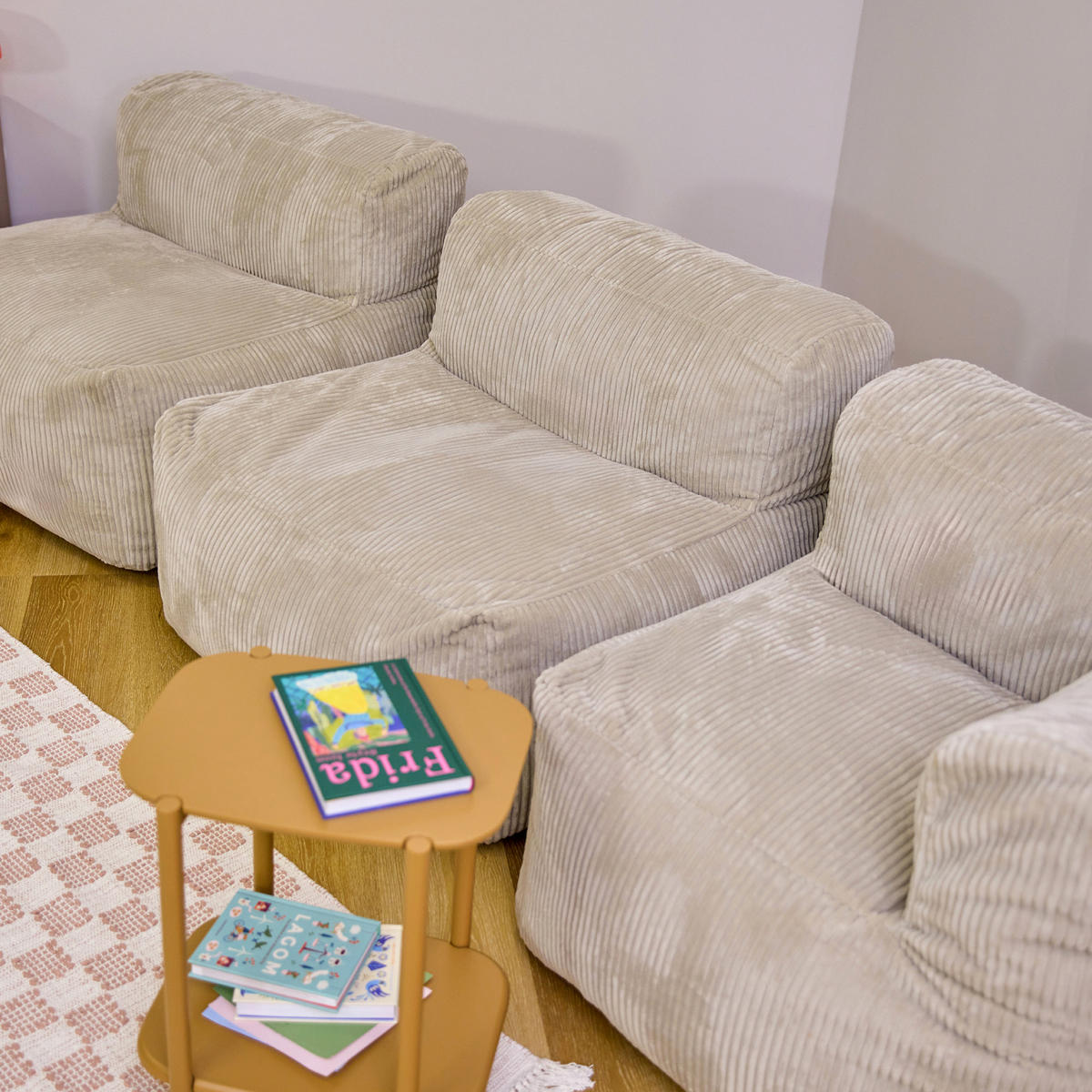 SITZSACK-SOFA 3-tlg. ZEN: Ecksessel, 2 Sessel - Beige, Textil (450/68/100cm) - icon