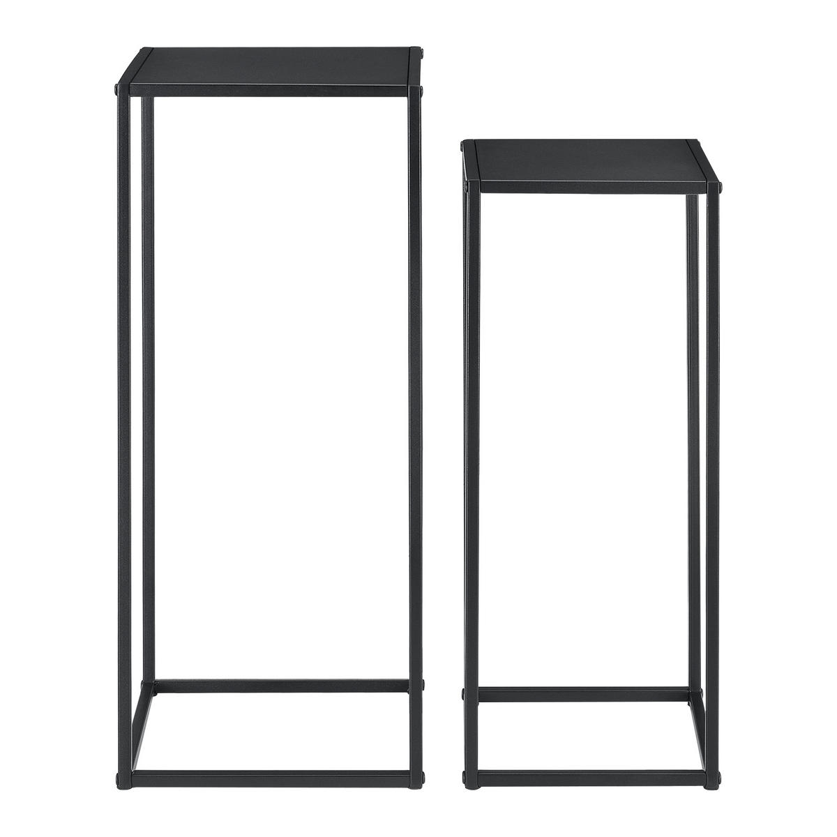BEISTELLTISCH Barbaricina 2er Set - Schwarz, Metall (30/30/70cm) - [en.casa]