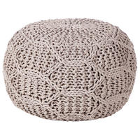 PUF Makramee Bavlna Taupe Triman - šedohnědá, textil (50/35/50cm) - Beliani