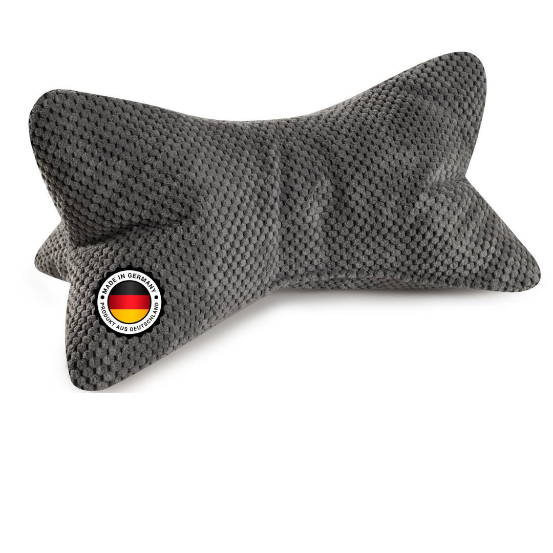 KISSEN Leseknochen Comodo mittelgrau - Grau, Textil (22/42cm) - Magma Heimtexx