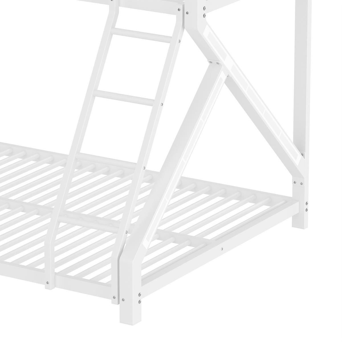ETAGENBETT 90/200 cm und 140/200 cm Weiß mit LED Metall ohne Matratze - Weiß, Metall (140/200cm) - MIVRAY