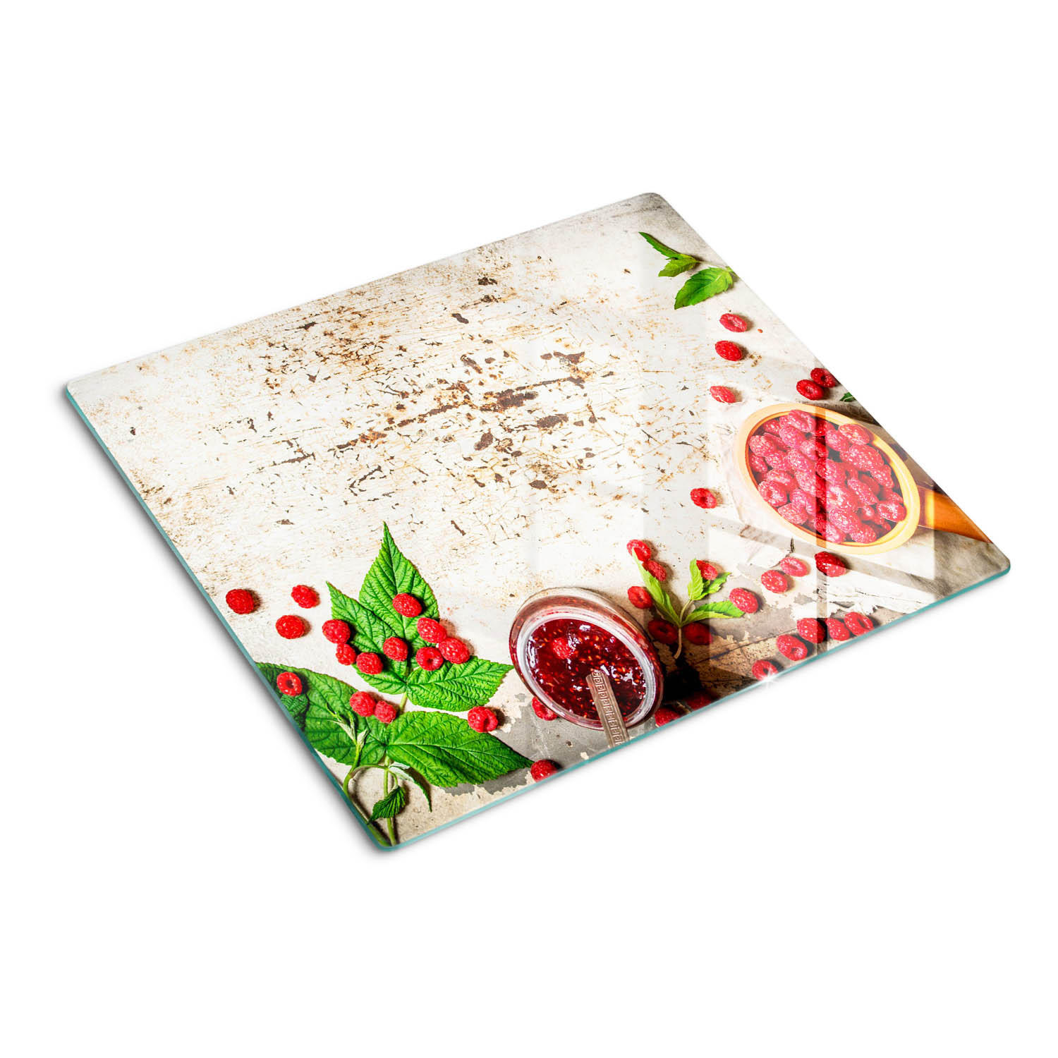 GLASPLATTE 60x52 cm Himbeermarmelade - Rot, Glas (60/0.4/52cm) - TULUP