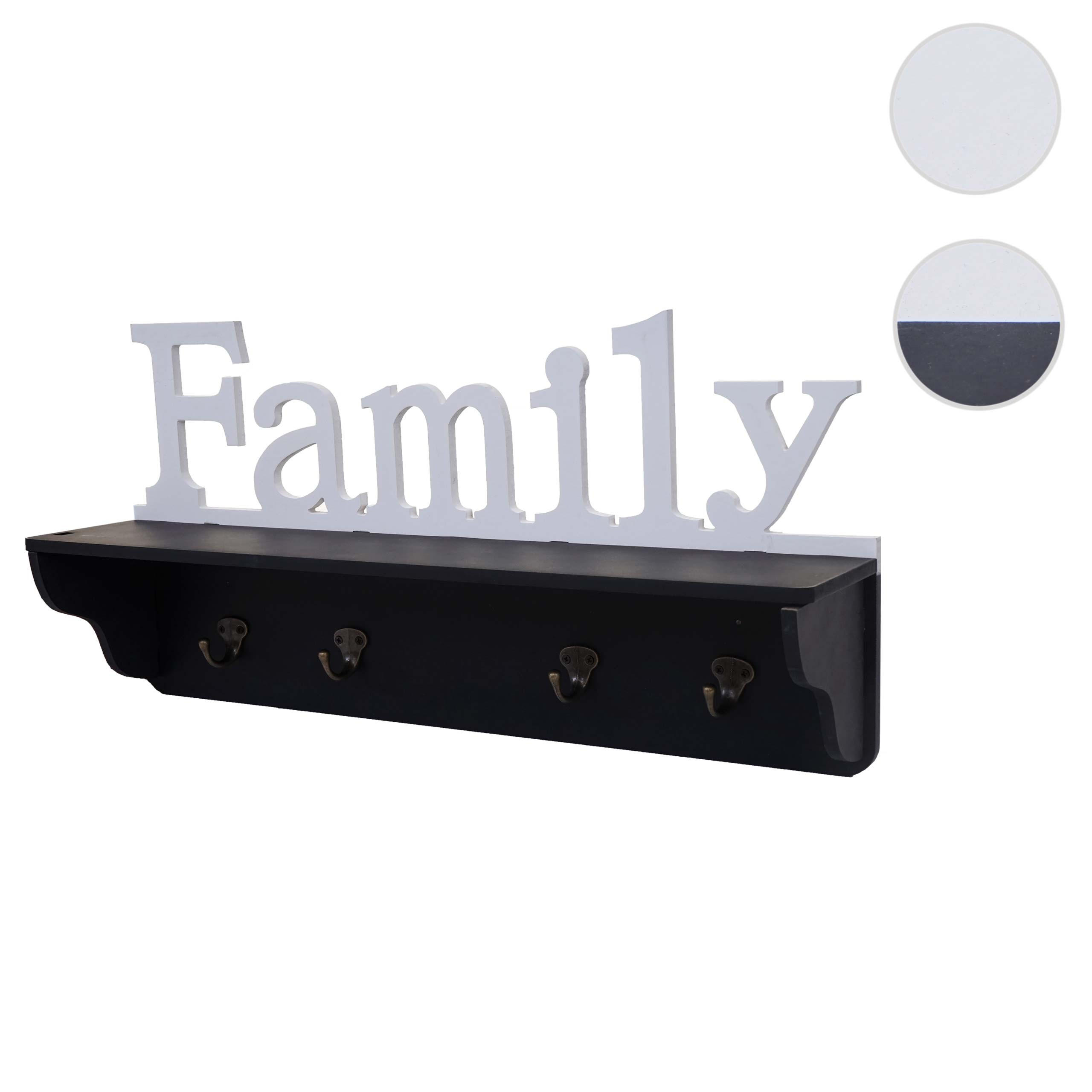 WANDGARDEROBE FAMILY Schwarz, Reinweiß - Schwarz/Weiß, Holz (60/30/13cm) - MCW