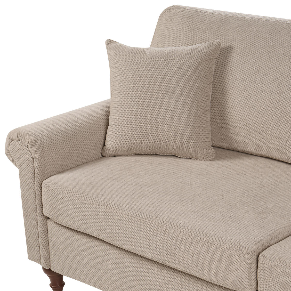3-SITZER-SOFA Stoff Taupe Ginnerup - Taupe, Textil (195/84/76cm) - Beliani