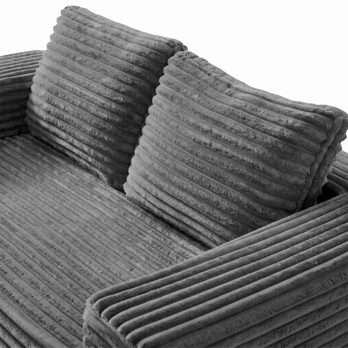 2-SITZER SOFA Cord Grau - Grau, Textil (160/58/88cm) - WISHDOR
