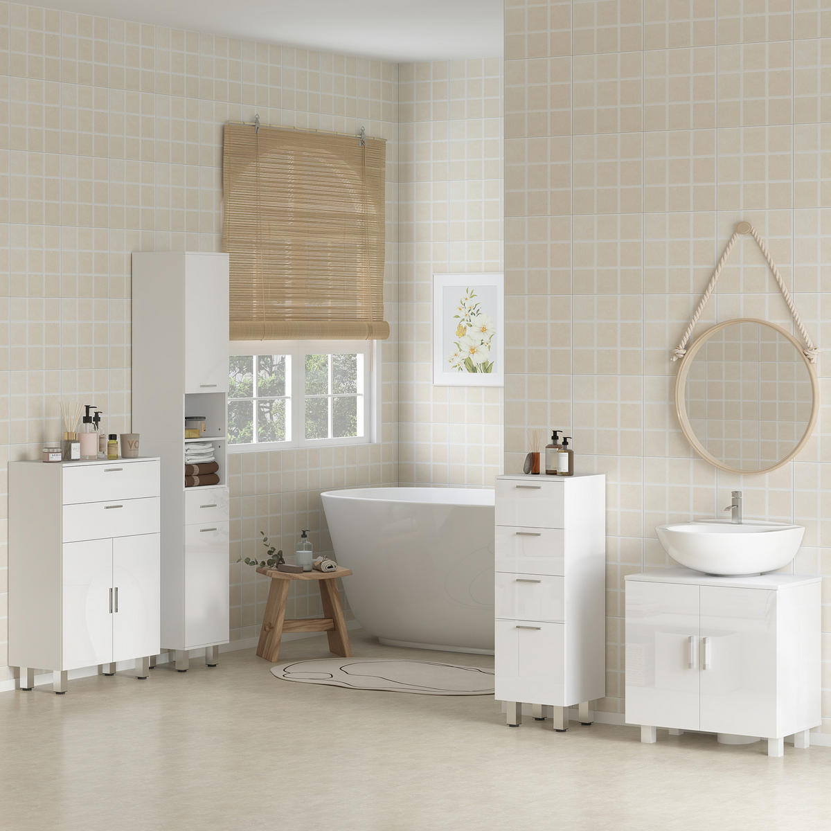 HÄNGESCHRANK Weiß 1 Stück - Weiß, Kunststoff (60/60/35cm) - GiPP