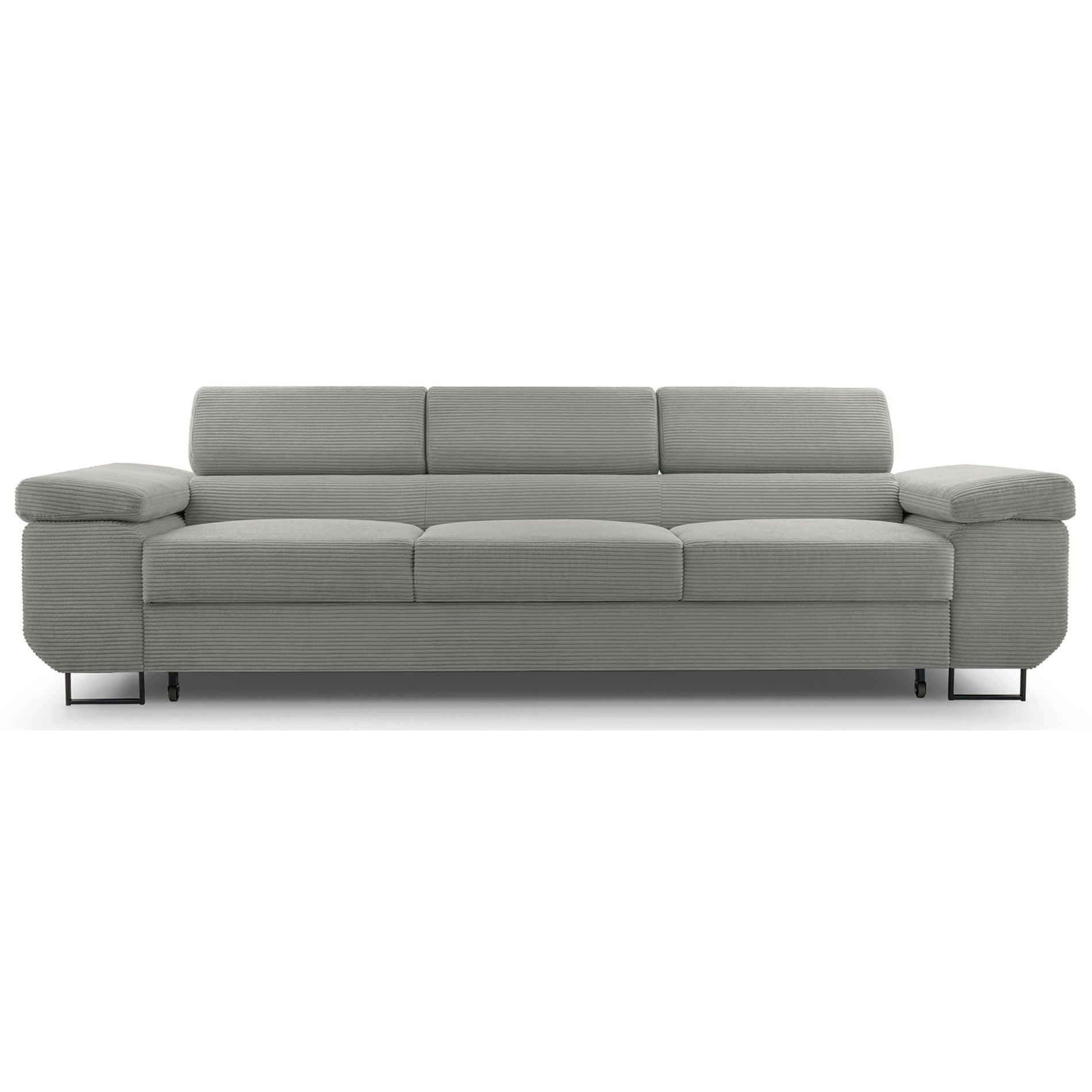 3-SITZER SOFA Capurso Beige Cord - Beige/Schwarz, Textil/Metall (274/90/98cm) - Selsey