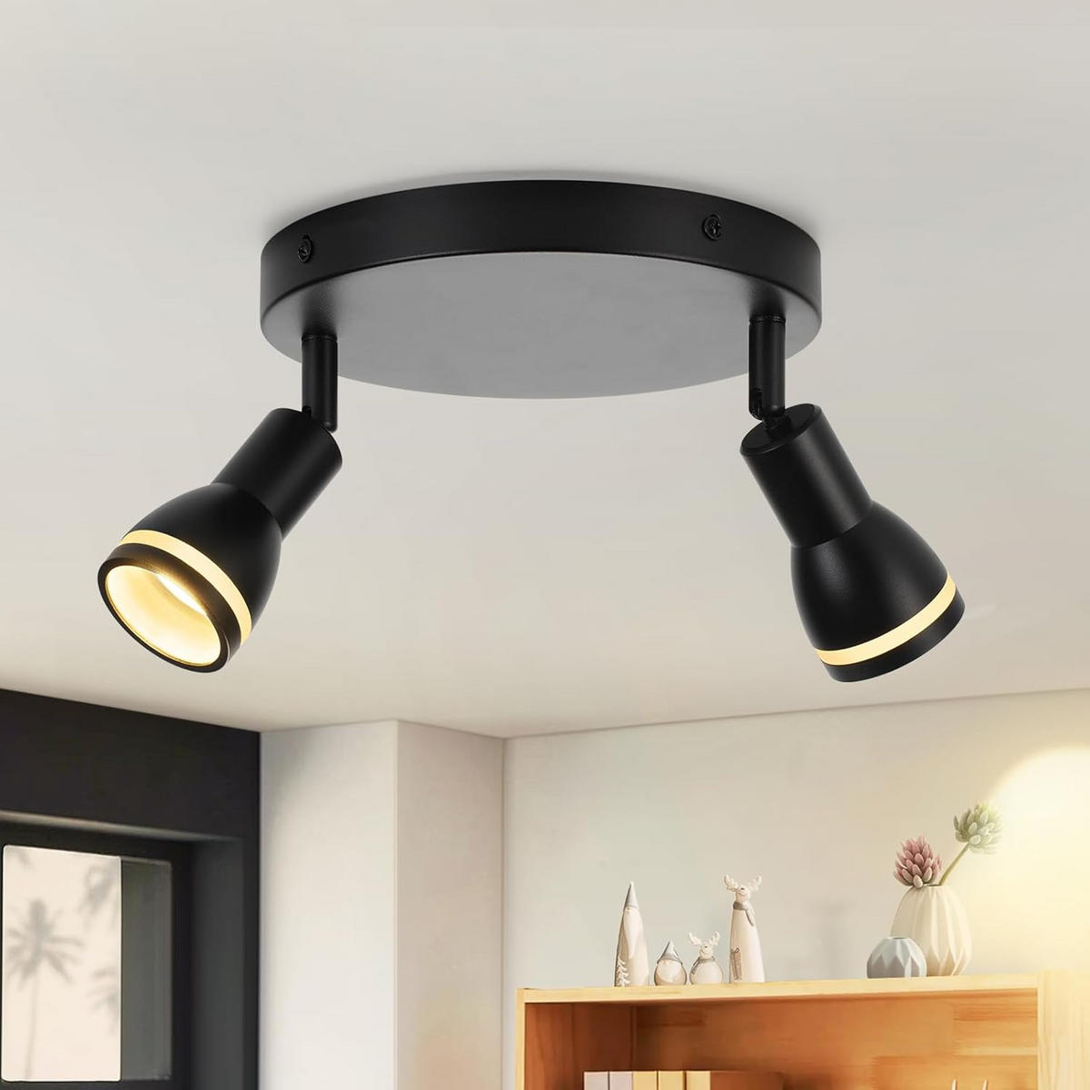 DECKENLEUCHTE Frieden 20/20/15.7cm - Schwarz, Metall (20/20/15.7cm) - ZMH