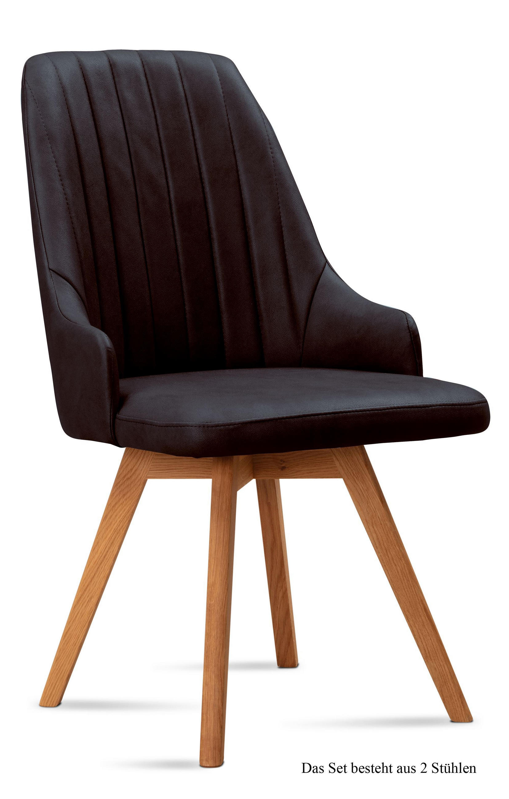 ESSZIMMERSTUHL (2er-Set) Domka 52x91x60 Eiche geölt/Espresso - Eichefarben/Dunkelbraun, Kunststoff (60/91/52cm) - 58aufmkessel