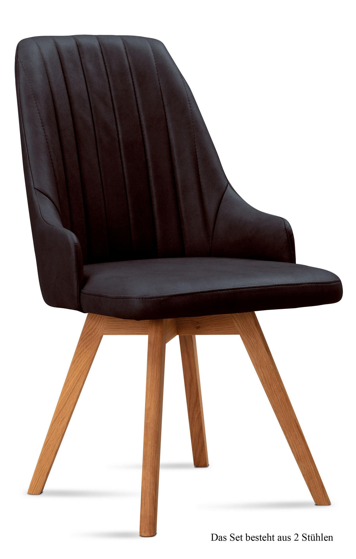 ESSZIMMERSTUHL (2er-Set) Domka 52x91x60 Eiche geölt/Espresso - Eichefarben/Dunkelbraun, Kunststoff (60/91/52cm) - 58aufmkessel