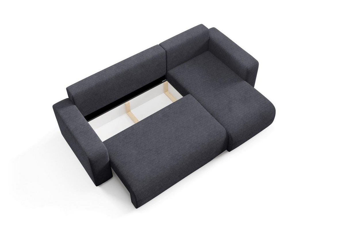 ECKSOFA mit Schlaffunktion Schwarz - Schwarz, Textil (247/145cm) - Furnisell