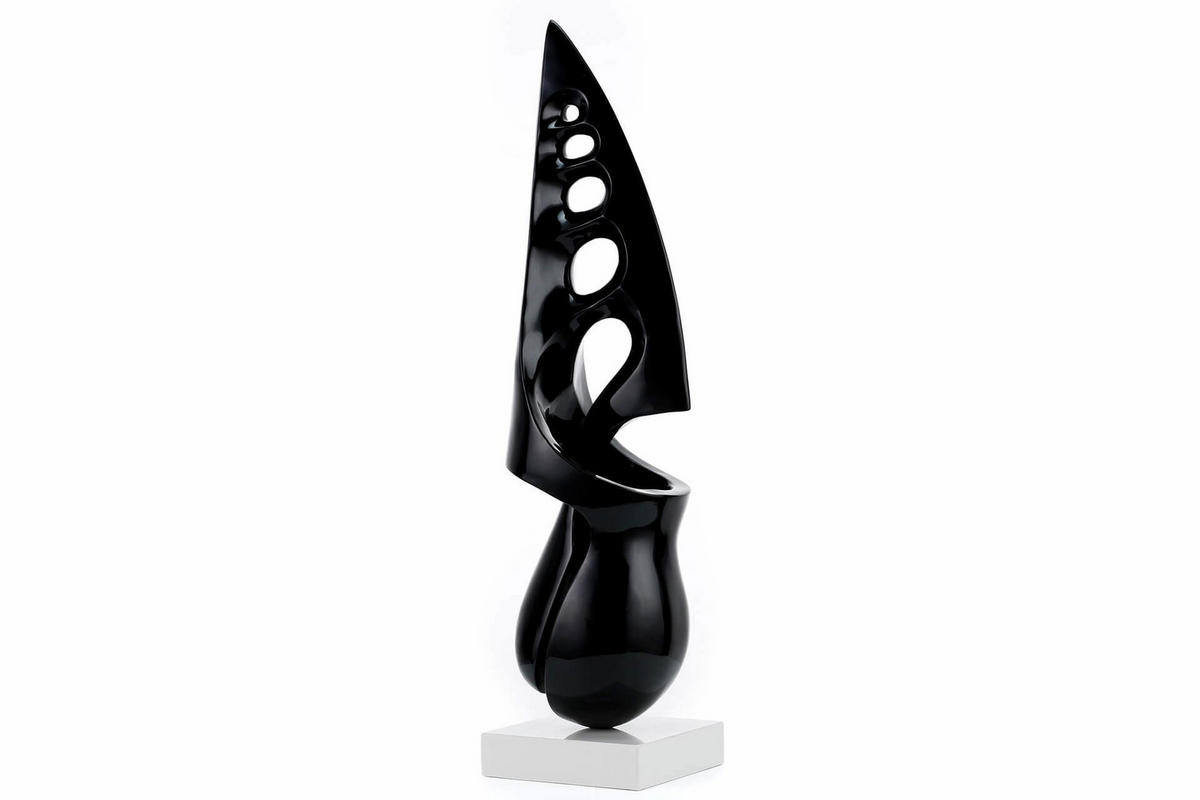 SKULPTUR Schwarz 15/56 cm - Schwarz, Stein (2.75/56/15cm) - KUNSTLOFT