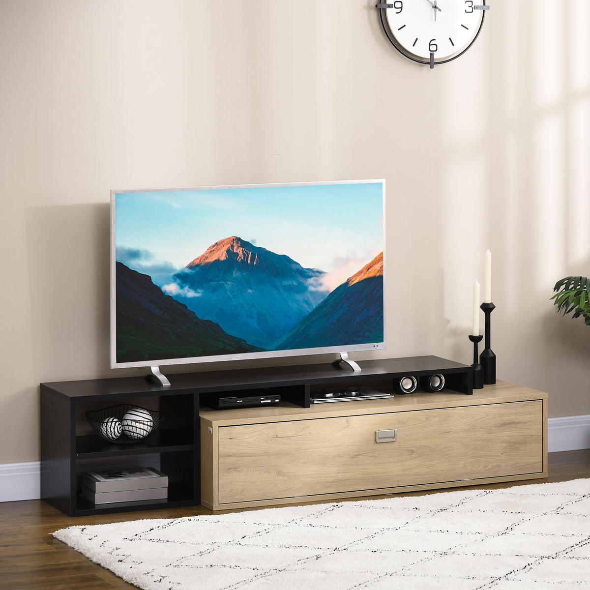 TV-MÖBEL Multicolor 1 Stück - Multicolor, Holzwerkstoff (163/38/40cm) - GiPP