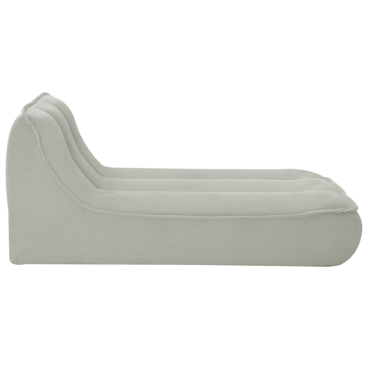 CHAISELONGUE, Ekru - Weiß, Textil (165/70/80cm) - Oviala