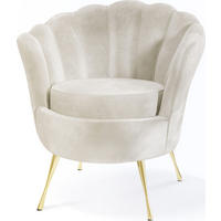 SESSEL Muschel in Beige - Beige/Goldfarben, Textil (82/70/55cm) - WFL GROUP