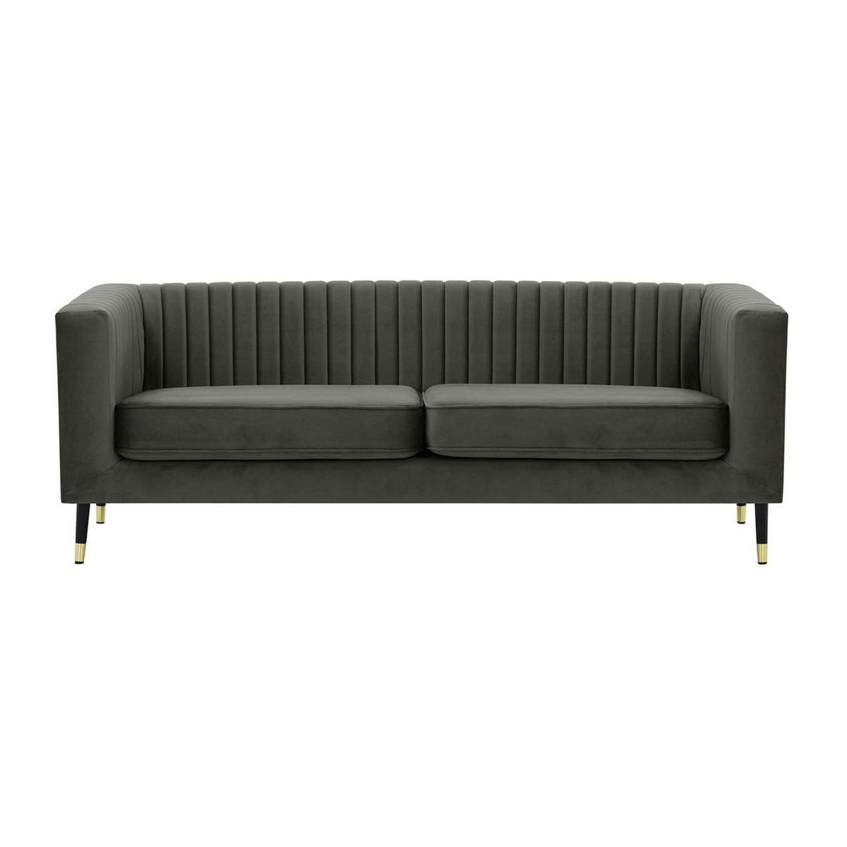 DREISITZER SOFA Slender-Velluto 19 - Dunkelgrau, Holz/Textil (201/71/83cm) - SLF24