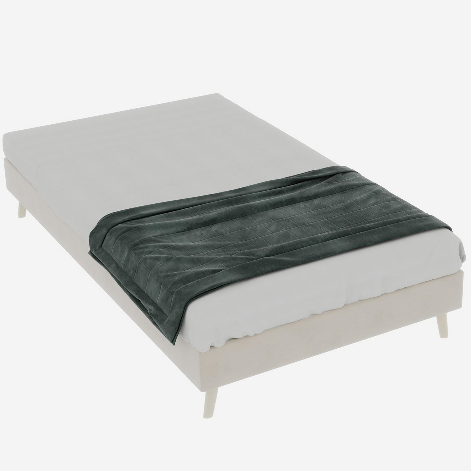 POLSTERBETT 90/200 cm Beige aus Stoff und Metall mit Stauraum - Beige, Textil (90/200cm) - OKWISH