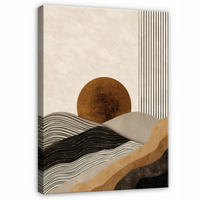 LEINWANDBILD Abstrakt Art Deco Beige 70x100 cm - Multicolor, Holzwerkstoff (70/100cm) - Wallarena