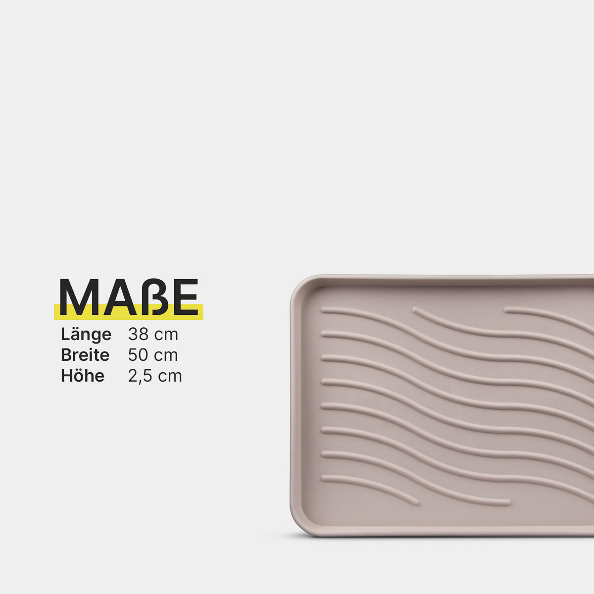 SCHUHABTROPFSCHALE mit hohem Rand (50x38x2,5cm) Beige - Beige, Kunststoff (38/50cm) - Bestlivings