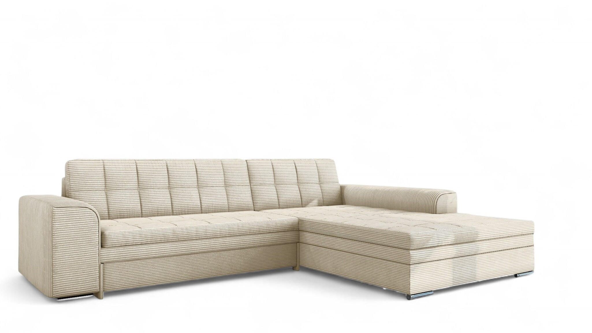 ECKSOFA Lusaka Mit Schlaffunktion - Creme, Holzwerkstoff/Textil (198/292cm) - Fun Möbel