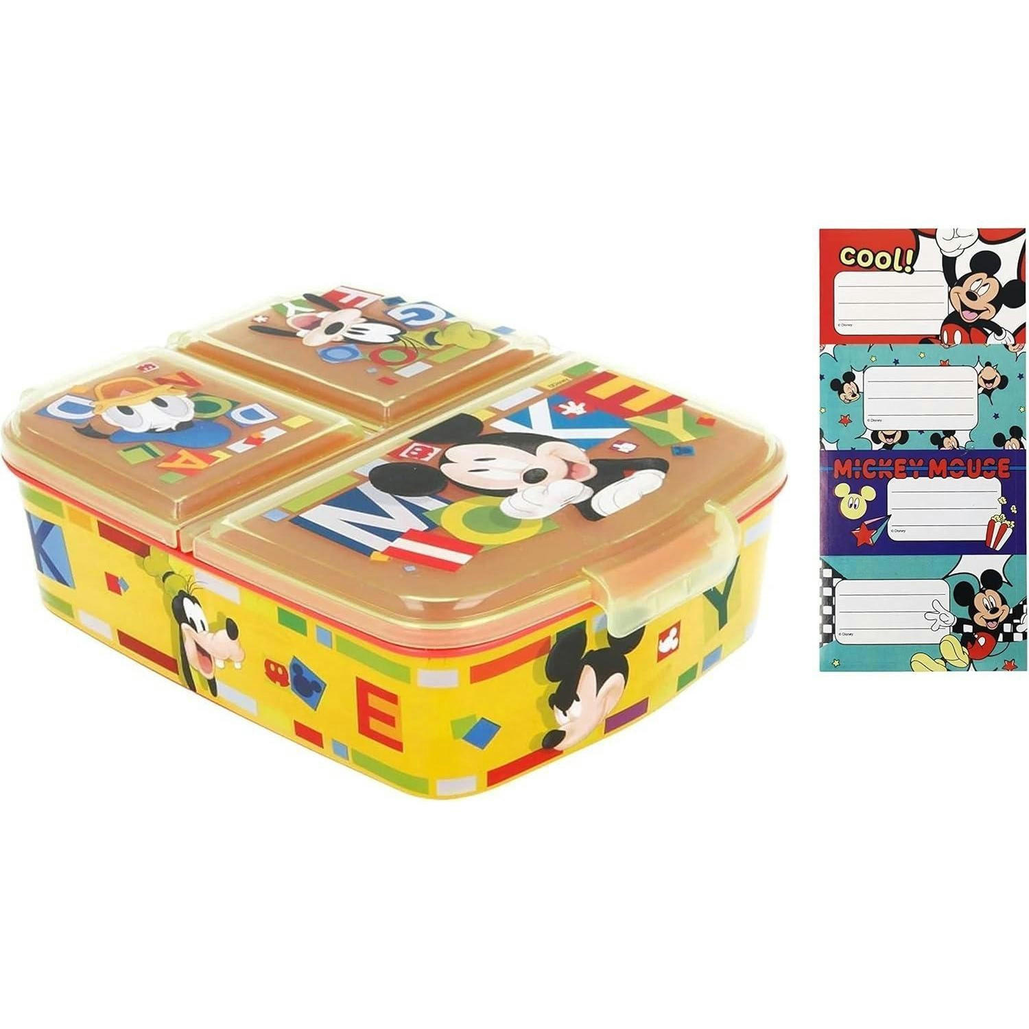 BROTDOSE mit Fächern Mickey Mouse 18 cm - Multicolor, Kunststoff (14/7/18cm)