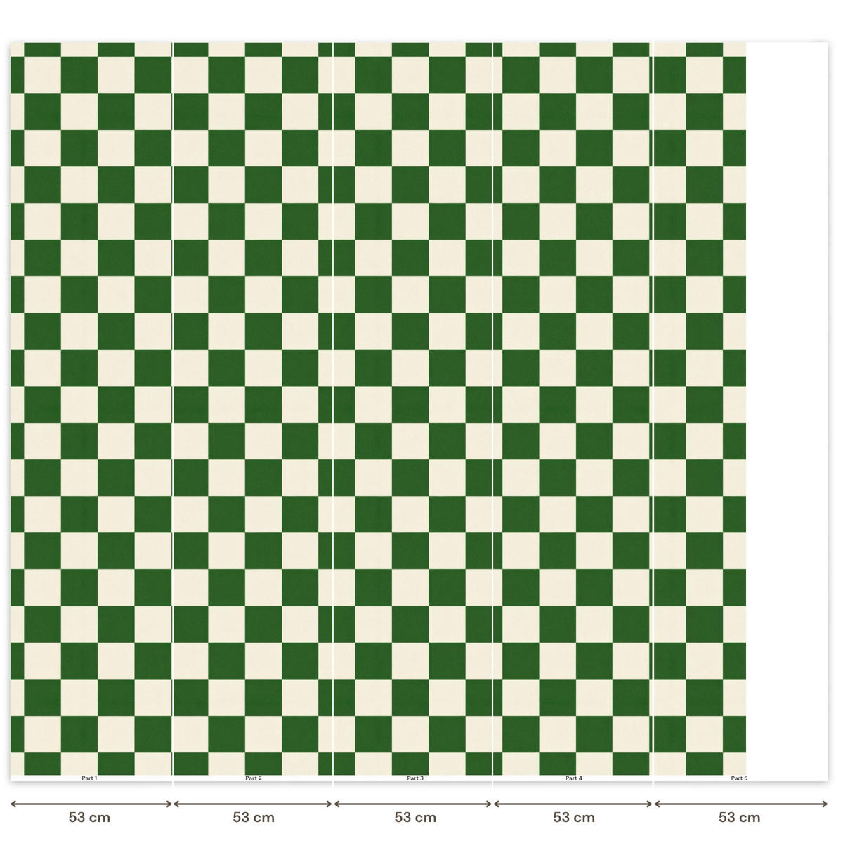 KINDERTAPETE - Schachbrett - Muster - Grün - 220x240 cm - Grün, Papier (220/240cm) - OnlyWow